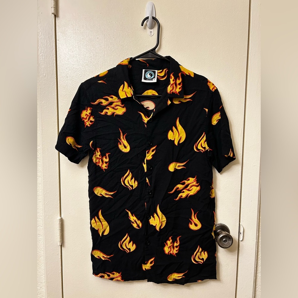 Flame button up